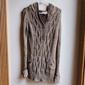 Nine West Vintage America Jeans Brown Pullover Hoodie Sweater Size XS